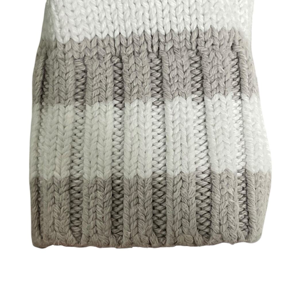Vintage J. Crew Always Sweater Size S Roll Neck 100% Cotton Gray White Stripe - Picture 4 of 8